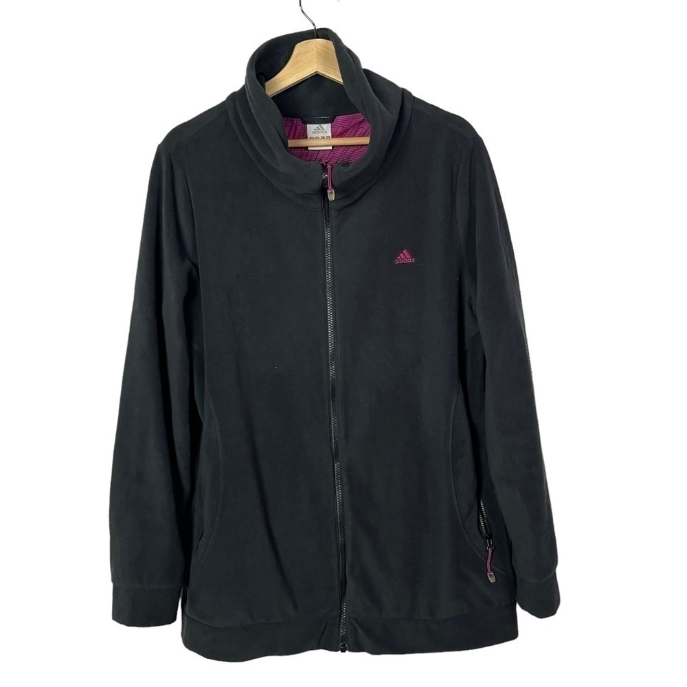 Adidas Black & Pink Tunic Fleece Full Zip Jacket XL